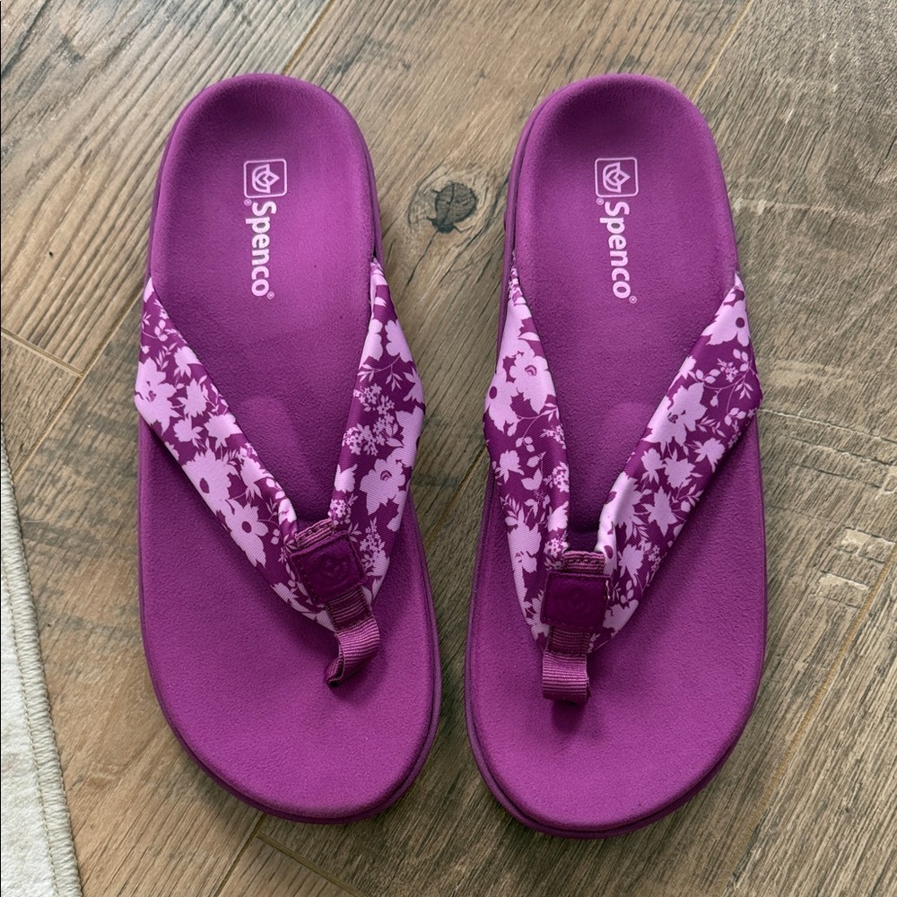 🆕 Spenco Women's Victoria Floral Deep Orchid Sandals Purple Size 12